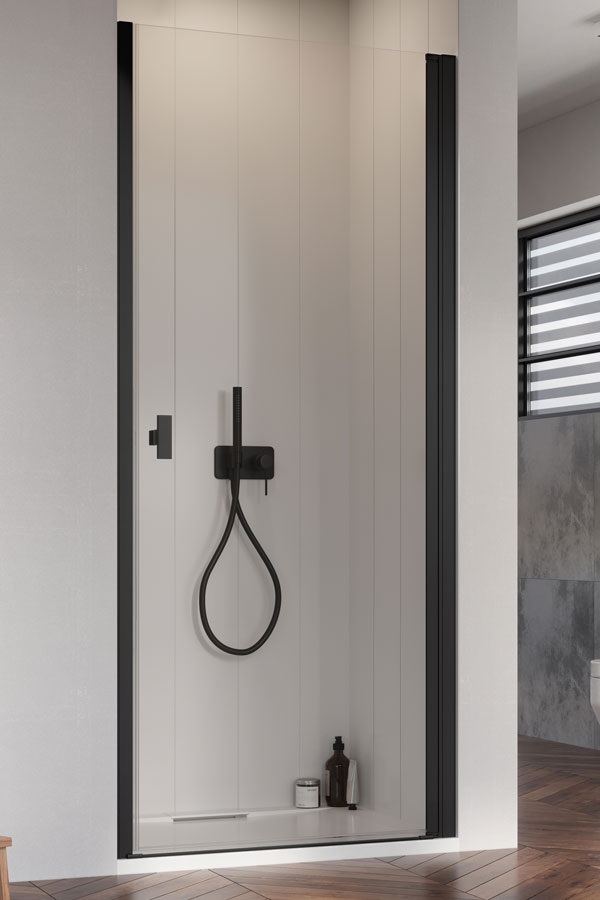 Radaway Nes Black DWJ I drzwi prysznicowe 90 cm prawe czarny mat/szkło przezroczyste 10026090-54-01R