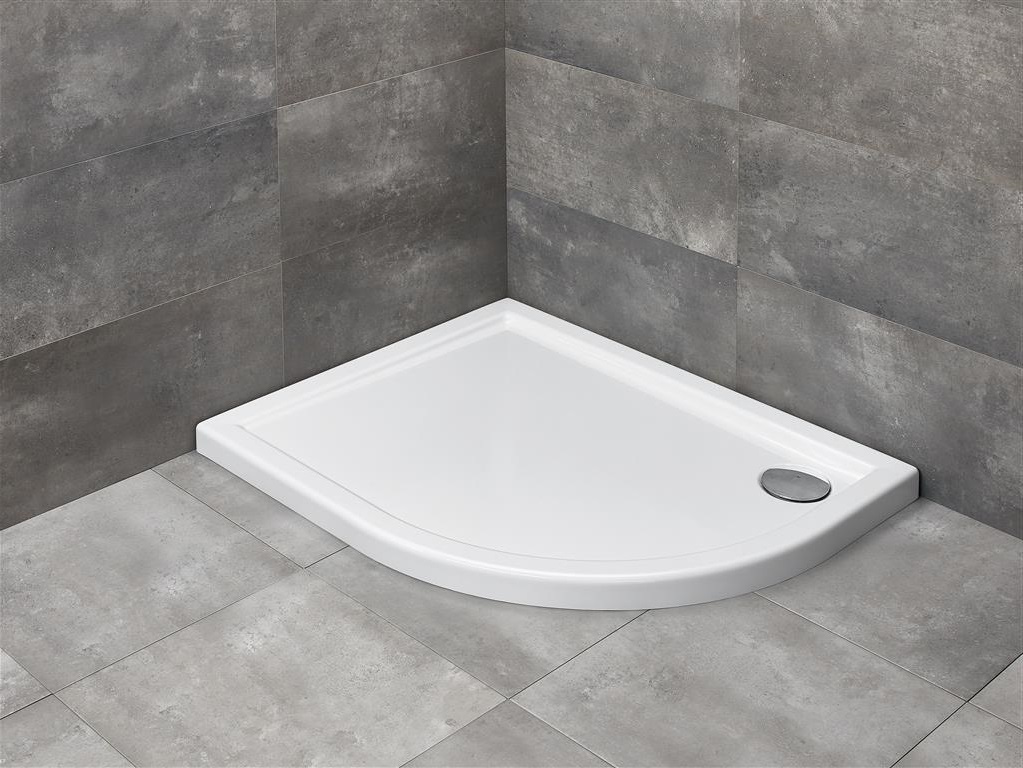 Radaway Tasos E brodzik 100x80 cm półokrągły lewy biały STE1086-30L