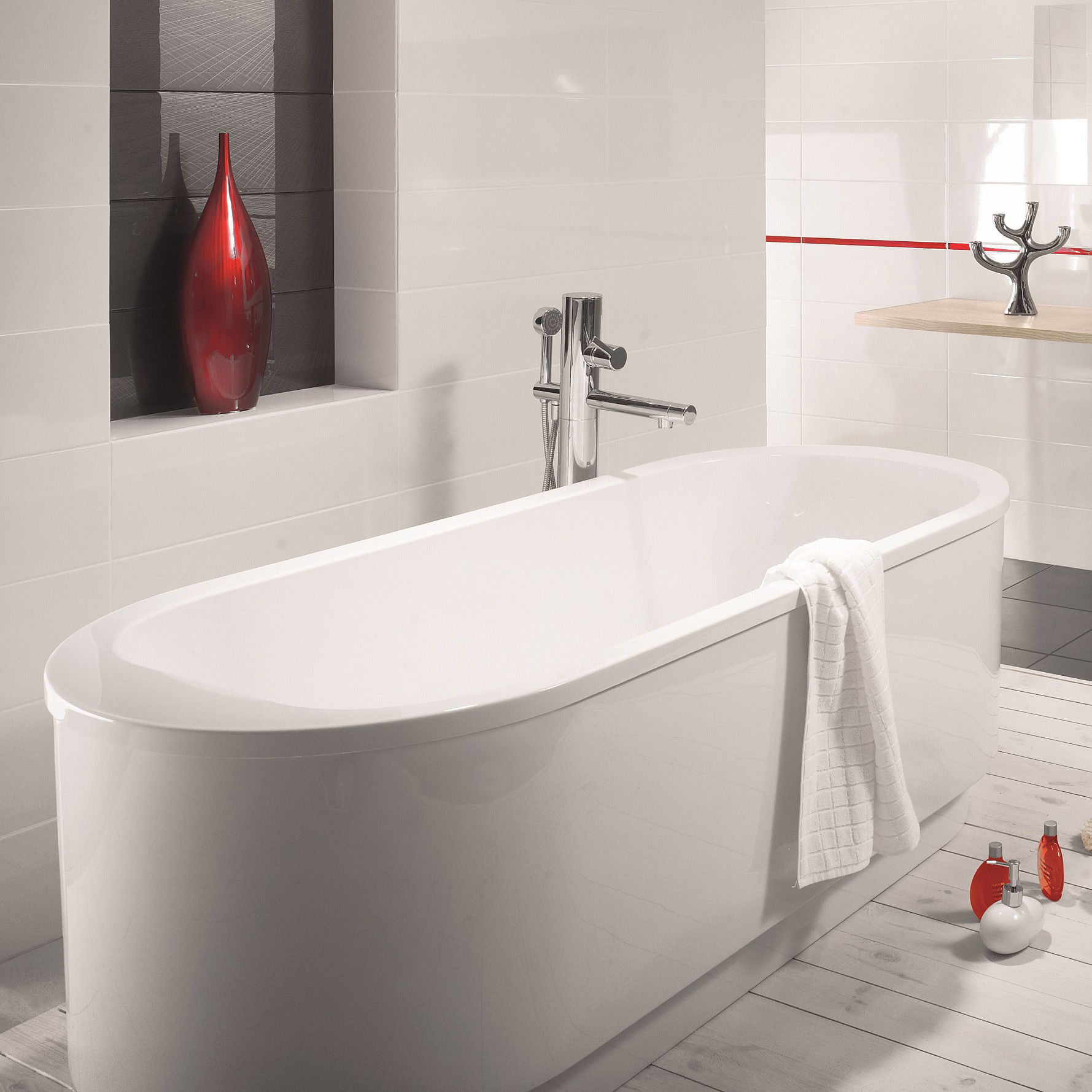 Sanplast Free Line wanna wolnostojąca 80x180 cm owalna typ WOW-kpl/FREE+STW biała 610-040-1180-01-000