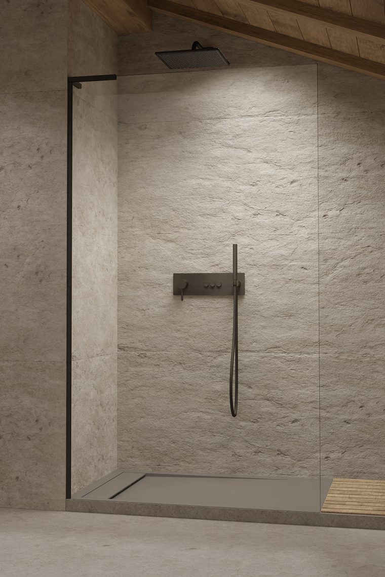 Radaway Modo SL Black II ścianka prysznicowa walk-in 90 cm czarny mat/szkło przezroczyste 10319094-54-01L