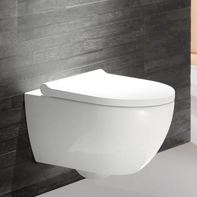 Geberit Acanto miska WC z deską wolnoopadającą wisząca bez kołnierza spłukiwanie wirowe biały 502.774.00.1 - Wysyłka w 24h
