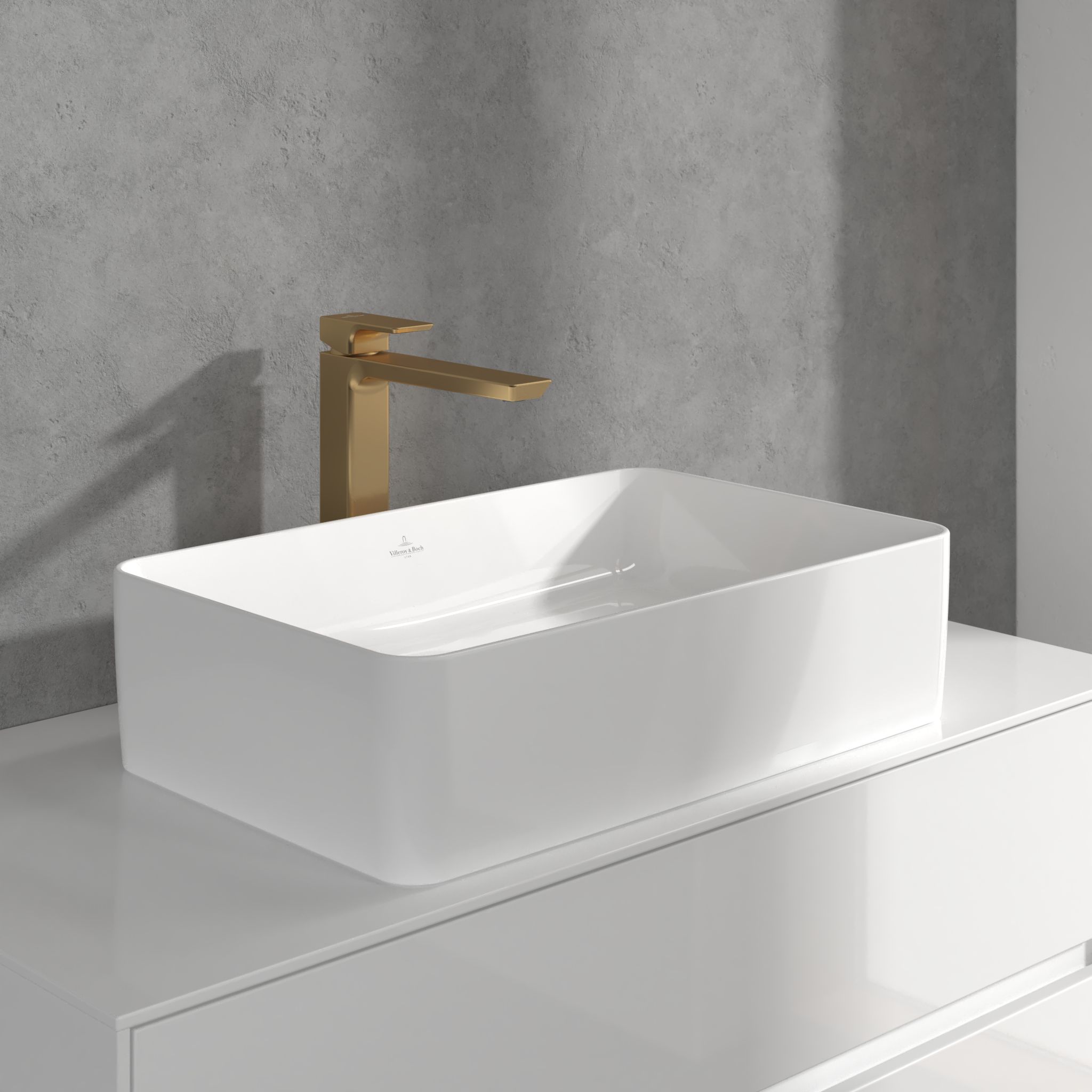 Villeroy & Boch Subway 3.0 bateria umywalkowa stojąca wysoka złoty szczotkowany TVW11200400076