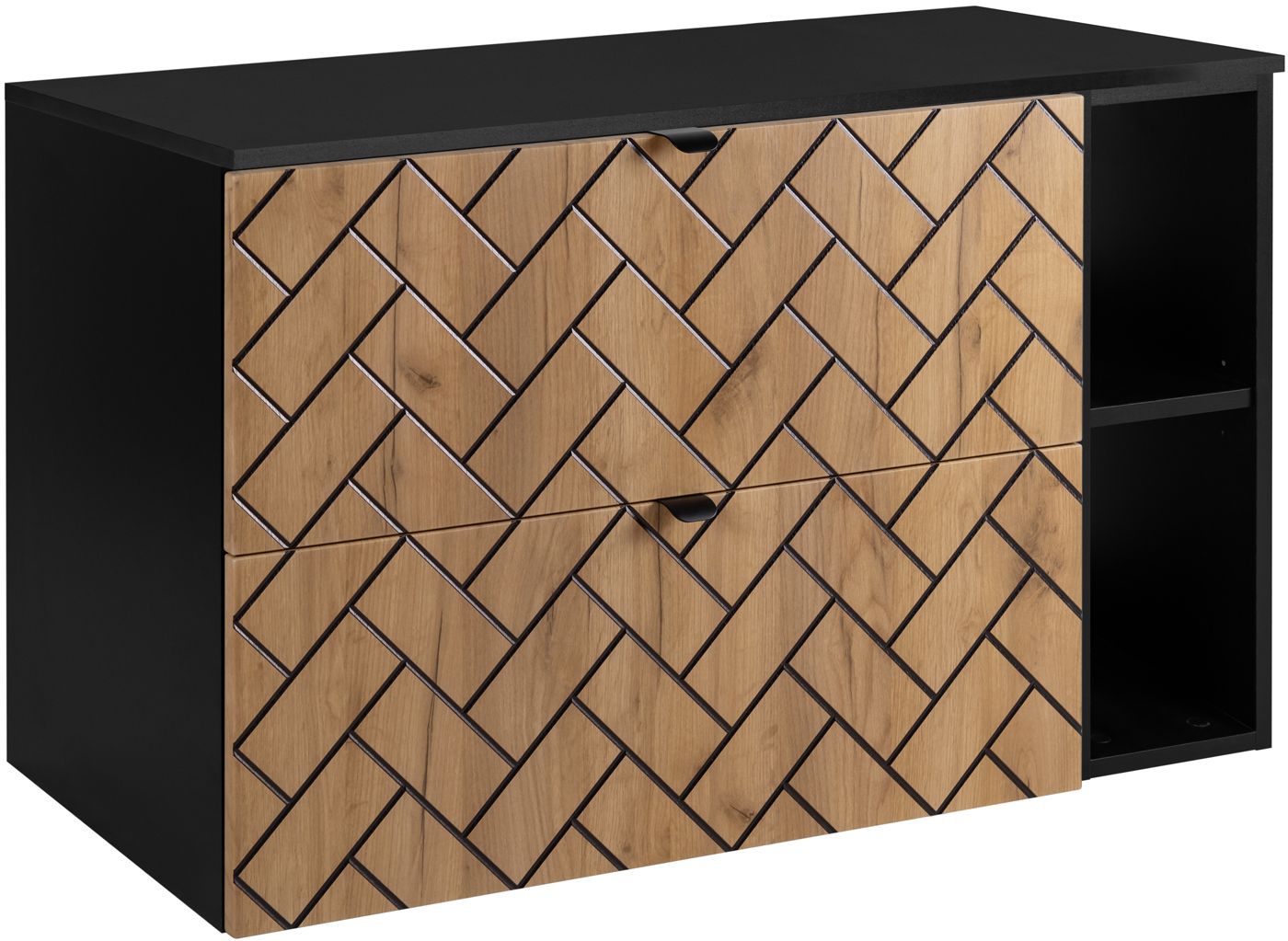 Zestaw Rodan Trend zestaw mebli łazienkowych 100 cm czarny/dąb (5906154450881, 5906154452168, 5906154451840)