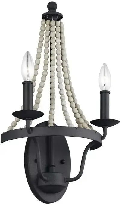 Elstead Lighting Nori kinkiet 2x40 W ciemny postarzany cynk/drewno FE-NORI2-DWZ