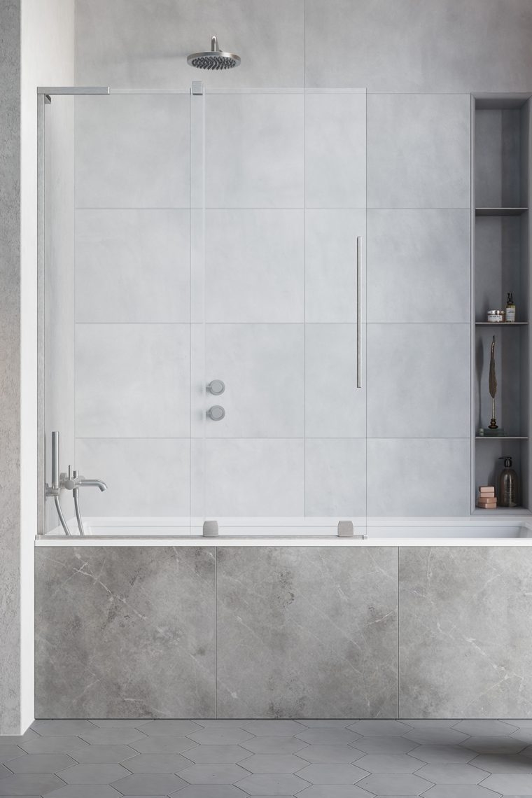 Radaway Furo SL Brushed Nickel PND II drzwi parawanu 58,8 cm 2-częściowy nikiel szczotkowany/szkło przezroczyste 10309588-91-01L