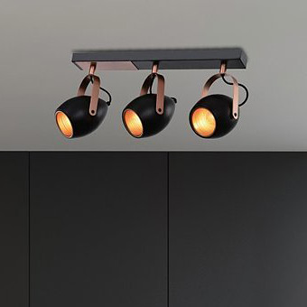 Candellux Anica lampa podsufitowa 3x40W czarno/miedziana 93-82589