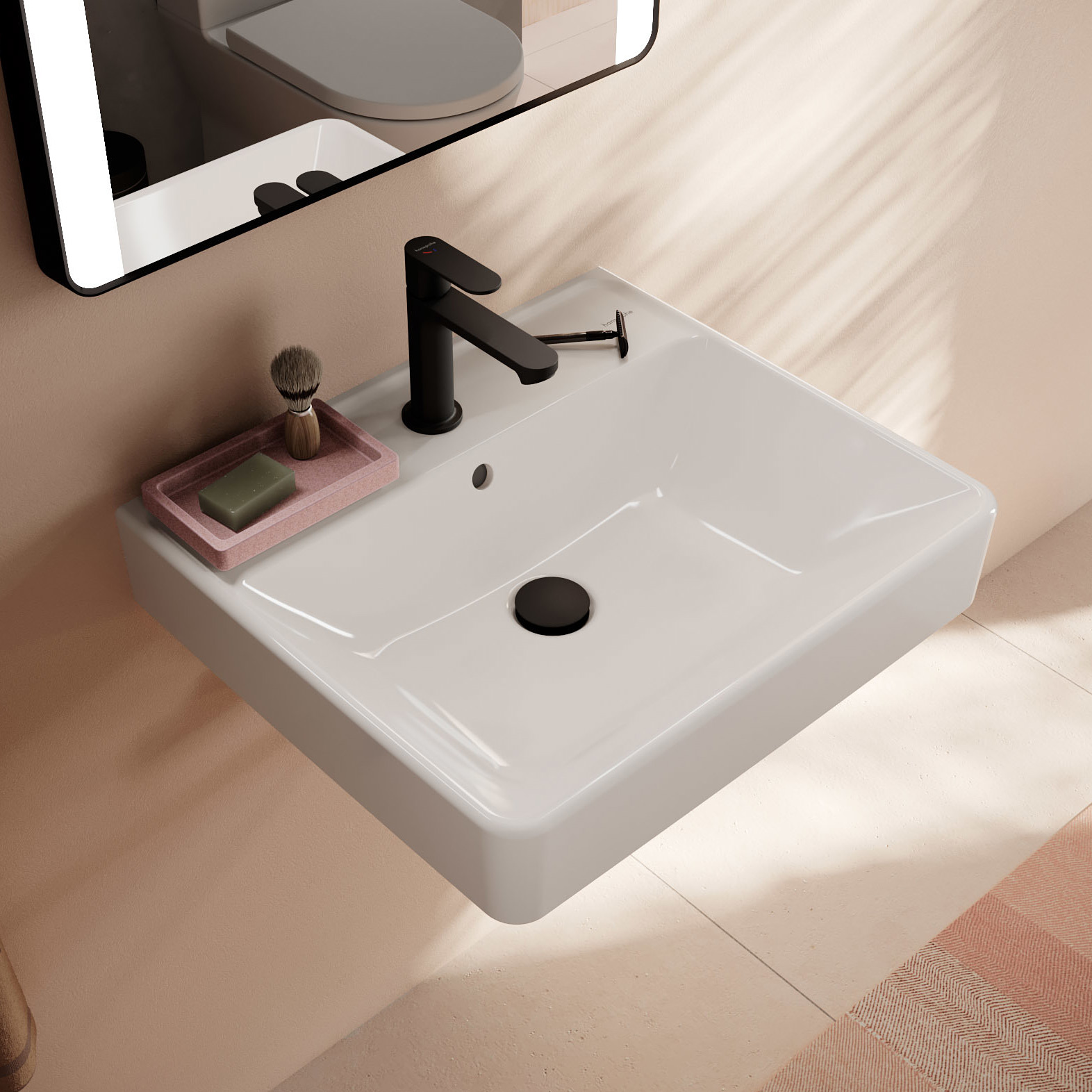 Hansgrohe Xanuia Q umywalka 55x48 cm prostokątna ścienna biała 60132450 - Wysyłka w 24h