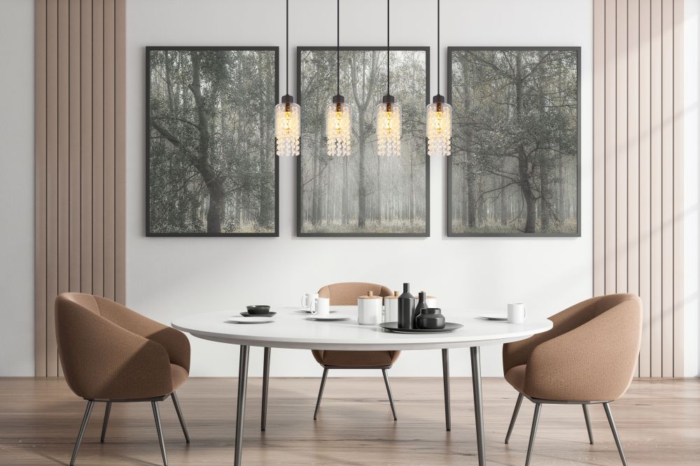 Globo Lighting Backey lampa wisząca 4x40W czarny mat/przydymiony 15799-4H