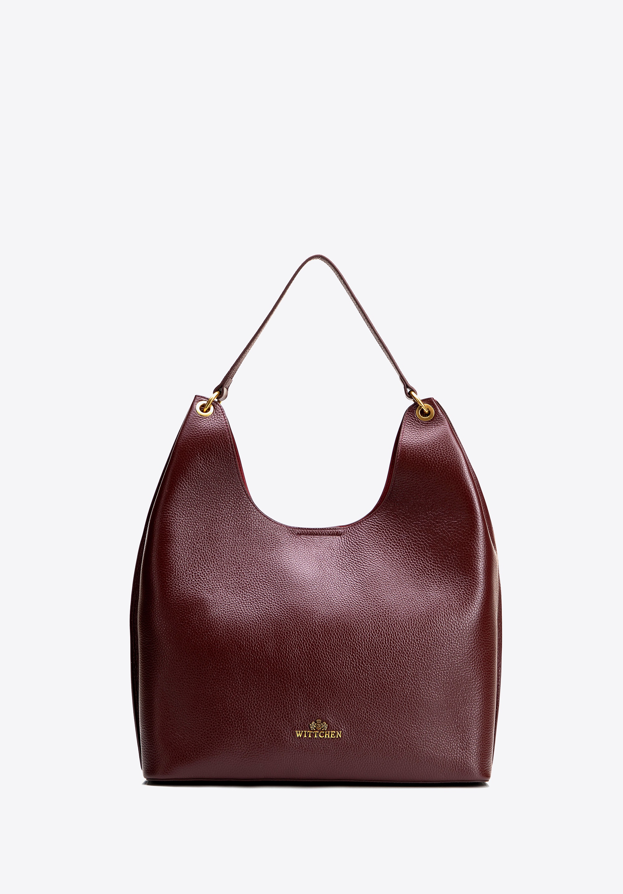 Elegancka shopperka ze skóry naturalnej bordowa