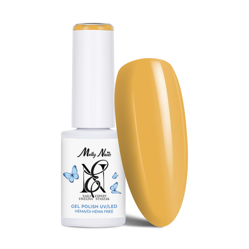 Lakier hybrydowy LED/UV Gel Polish Molly Nails by Ewelina Staszak Talizman T7 Kalcyt żółty HEMA/Di-HEMA Free 7g