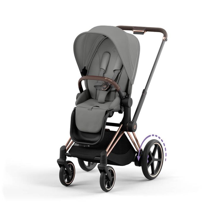 Cybex e-Priam - wózek spacerowy z napędem elektrycznym-Mirage Grey-Rose Gold