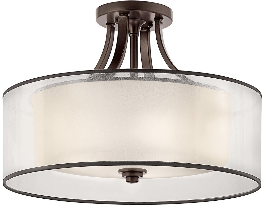 Darmowa Dostawa - Lampa podsufitowa 4x40 W brązowa-kremowa Elstead Lighting Lacey KLLACEYSFMMB