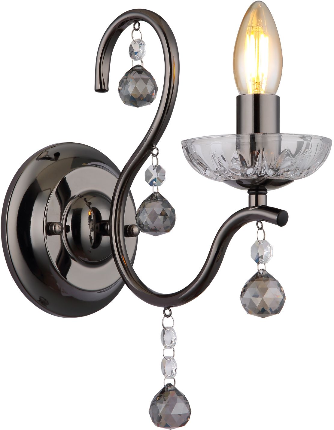 Darmowa Dostawa - Kinkiet 1x40 W czarny-kryształowy Globo Lighting Camila 64134W