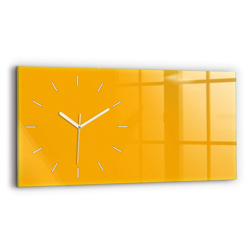 Zegar szklany białe wskazówki Wallfluent 60x30 cm Kolor złoto-żółty 1 szt.