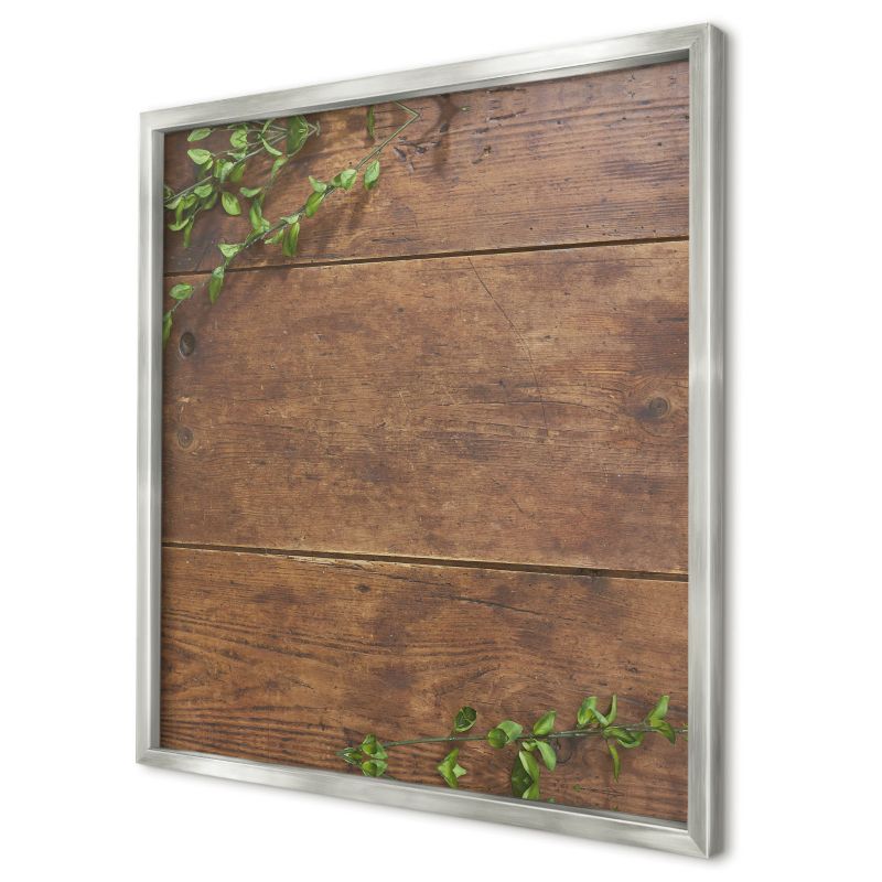 Tablica magnetyczna dekoracyjna Wallfluent 50x50 Drewno natura w srebrnej ramie 1szt