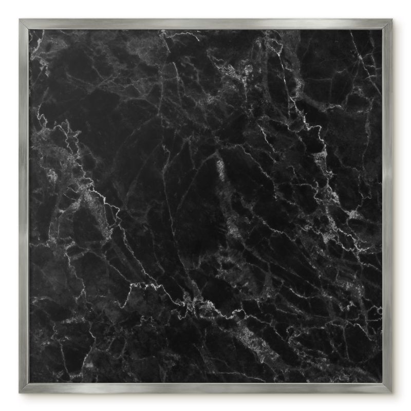 Tablica Magnetyczna Do Biura Tulup 50x50 cm czarny marmur - Srebrna rama Do salonu, biura 1 szt.