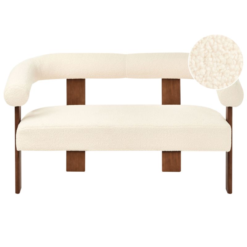 Sofa dla 2 osób Ilbro Boucle Złamana biel/ ciemny brąz 1 szt.