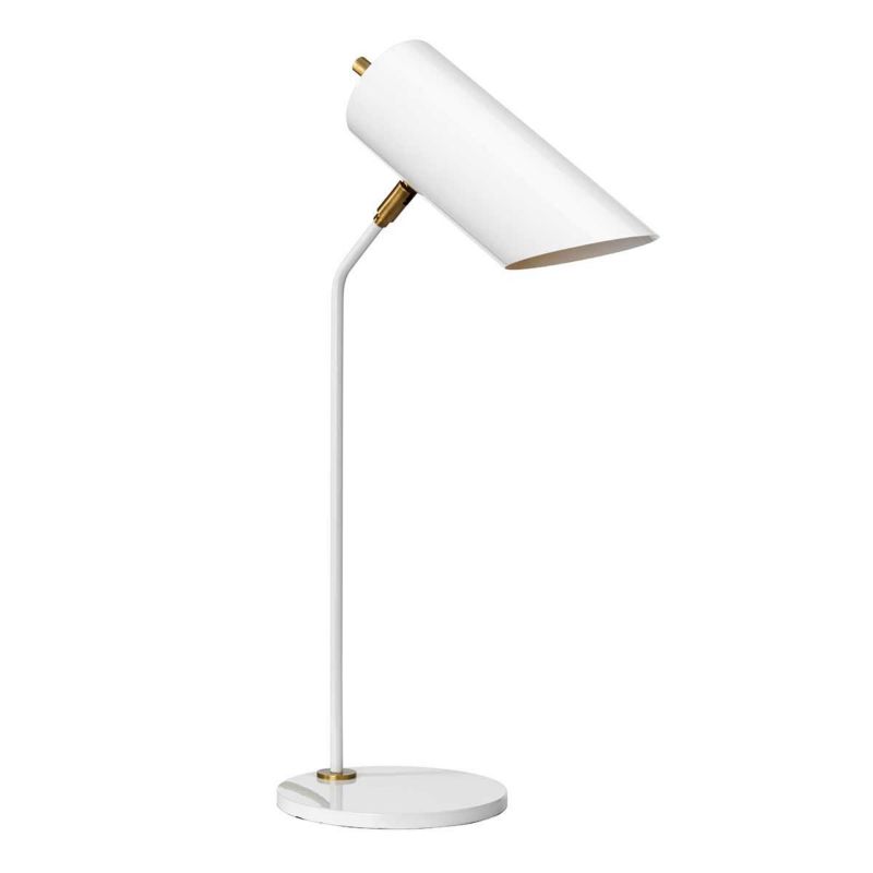 Lampka biurkowa Elstead Quinto biała postarzany mosiądz 1 x E27 x 8W IP20 wym: 57.5 x 17 x 31.1 cm metal - 1 szt.