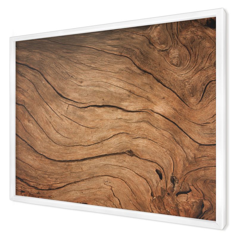 Magnetyczna tablica ozdobna Wallfluent 70x50 Słój drewna w białej ramie 1szt