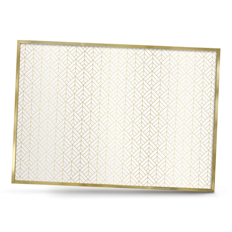 Magnetyczna tablica ozdobna ArtPrintCave 100x70 Geometria liści w złotej ramie 1szt