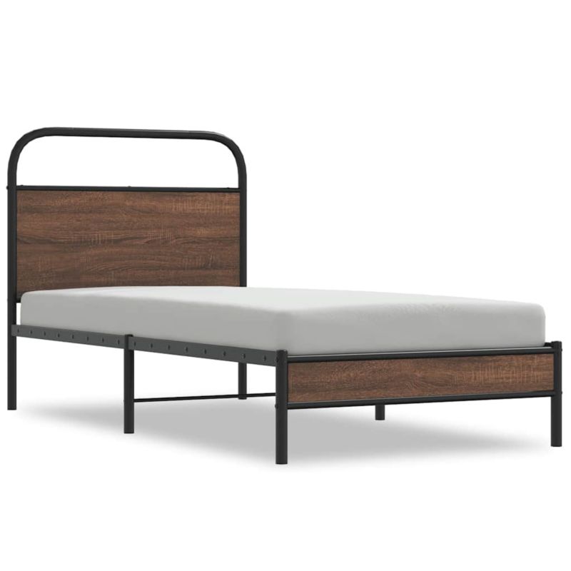 Rama łóżka WaszeMeble 100x200 cm Brązowy dąb metal WM-4100459 1 szt.