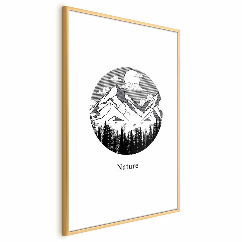 Plakat Artgeist Zaginiona kraina 60x90 cm z ramą złotą z marginesem 1 szt