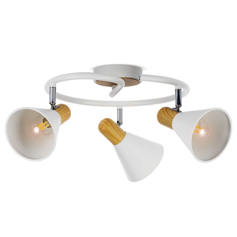 Plafoniera LightLogic LL LASH PLAFON 3xE14 66218 regulacja drewno spot biała 7W 1 szt.