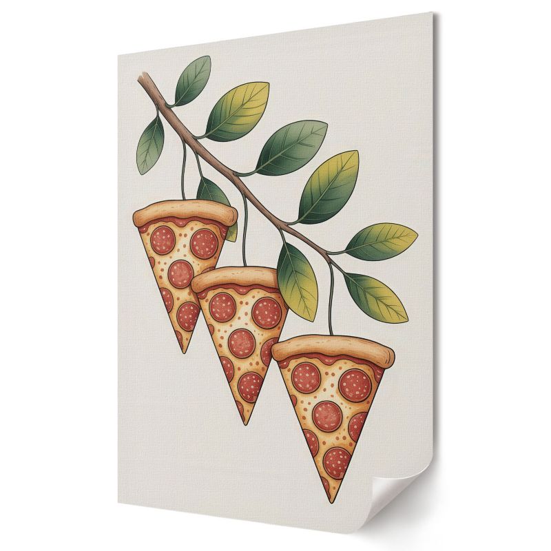 Plakat canvas Wallfluent Format A4 Pizza na gałęzi Studio Mono Atelier 1 szt.