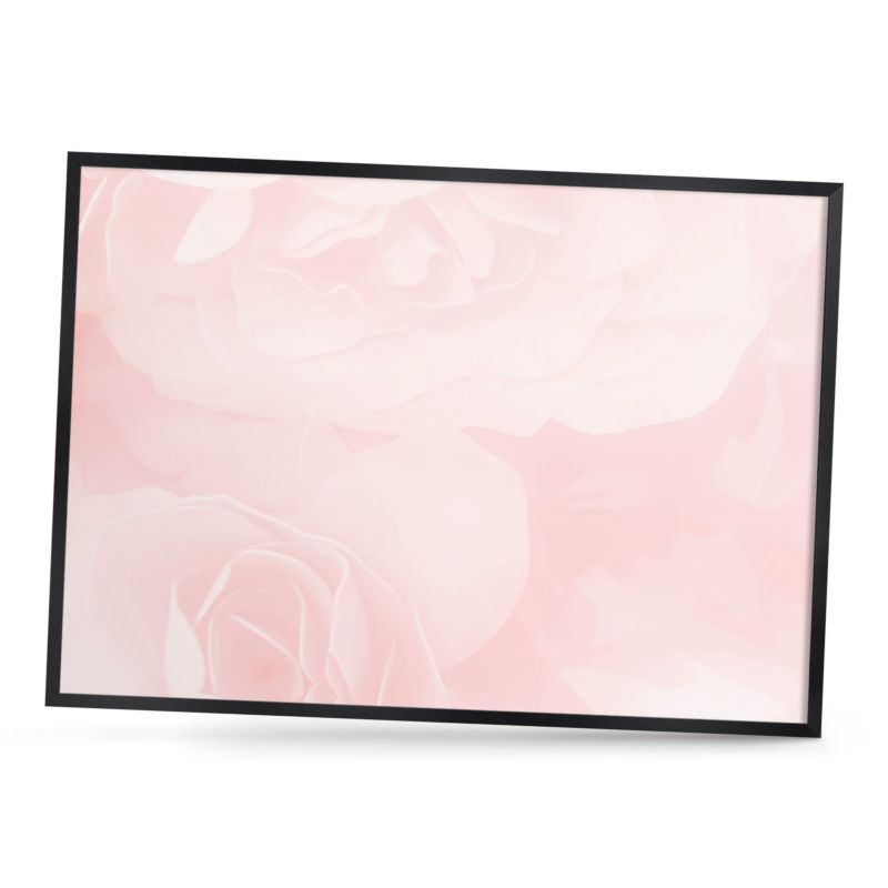 Magnetyczna tablica ozdobna ArtPrintCave 70x50 Delikatny róż w czarnej ramie 1szt