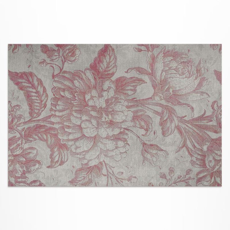Dywan Winylowy Zewnętrzny Wallfluent 80x120 cm Vintage postarzany motyw roślinny kwiaty 1 szt.
