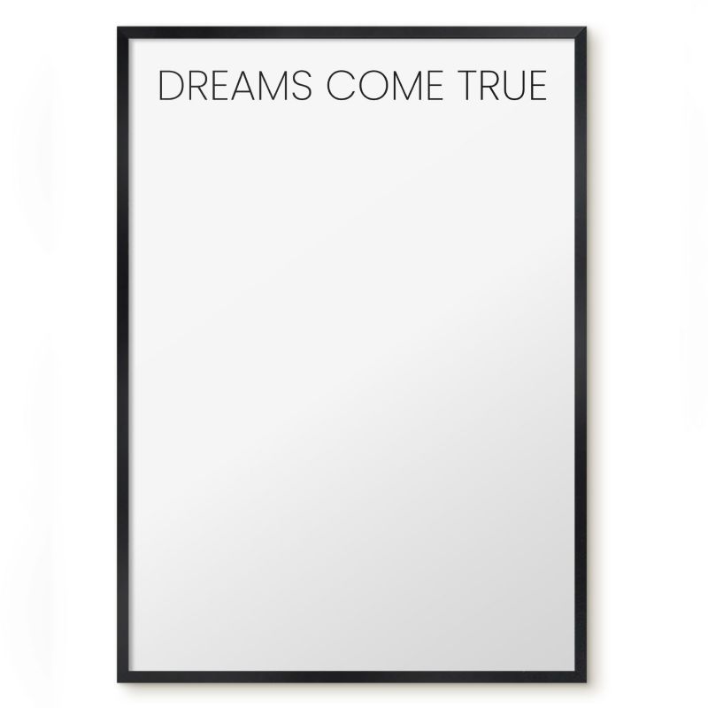 Tablica Magnetyczna Wielofunkcyjna Ścienna Tulup 50x70 cm Dreams come true 3 - Czarna rama Do salonu, sypialni 1 szt.