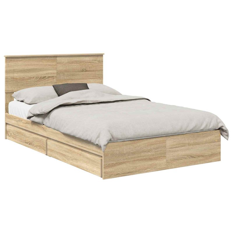 Łóżko WaszeMeble z Szufladami 135x190 cm Brązowe WM-3408468 1 szt.