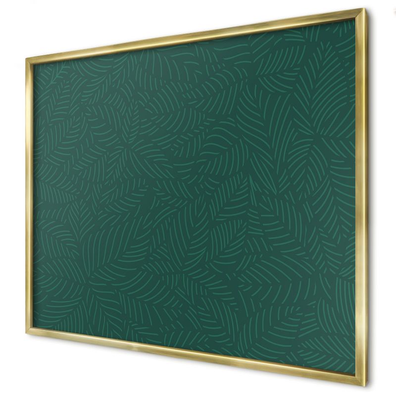 Tablica magnetyczna ozdobna Wallfluent 80x60 Zielone liście w złotej ramie 1szt