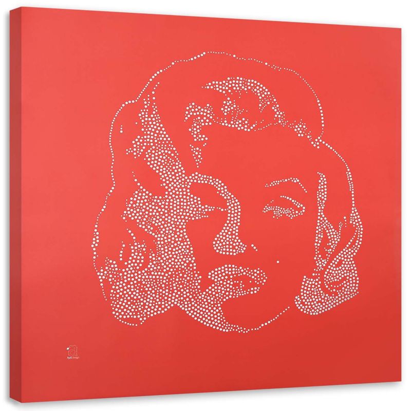 Obraz na płótnie Feeby Postać Marilyn Monroe na czerwonym tle 50x50cm 1szt