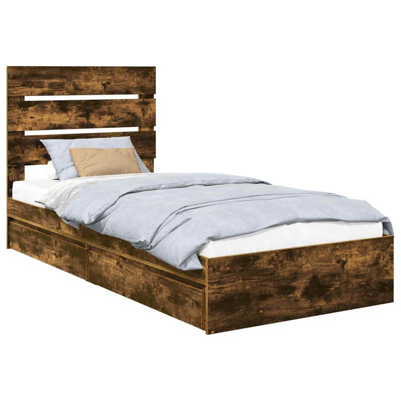 Łóżko WaszeMeble z Szufladami 100x200 cm Brązowe WM-3411921 1 szt.