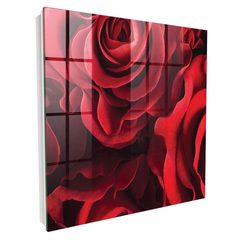 Szafka Na Klucze Tulup 30x30 cm Czerwone róże - Biała - Otwierana na prawo 1 szt.