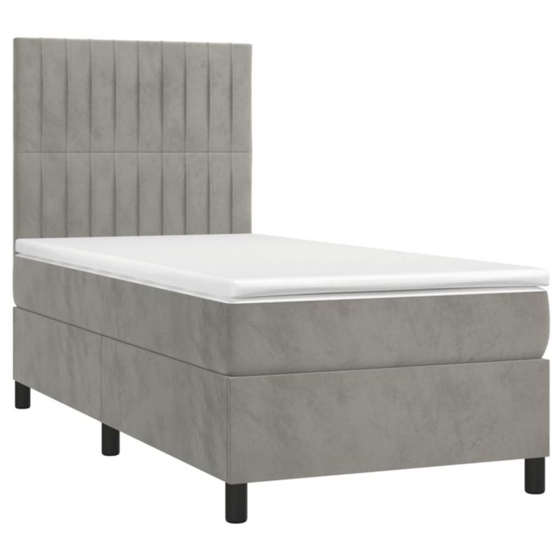 Łóżko kontynentalne WaszeMeble 100x200 cm szare WM-3136227 1 szt.