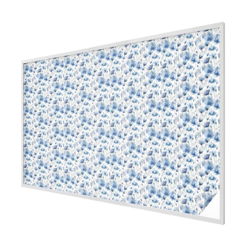 Witraż na Folii Samoprzylepnej Wallfluent 200x146 cm Folia Mrożona Dekoracyjna Niebieski wzór kwiatowy 1 rol.