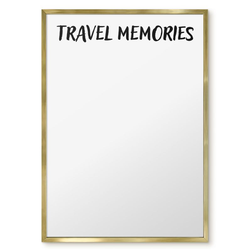 Tablica Na Magnesy Tulup 50x70 cm Travel memories - Złota rama Do salonu, sypialni 1 szt.