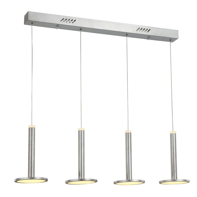 Lampa sufitowa wisząca Italux Oliver 7307 nikiel satynowany nowoczesna wbudowany LED 48W 1 szt.