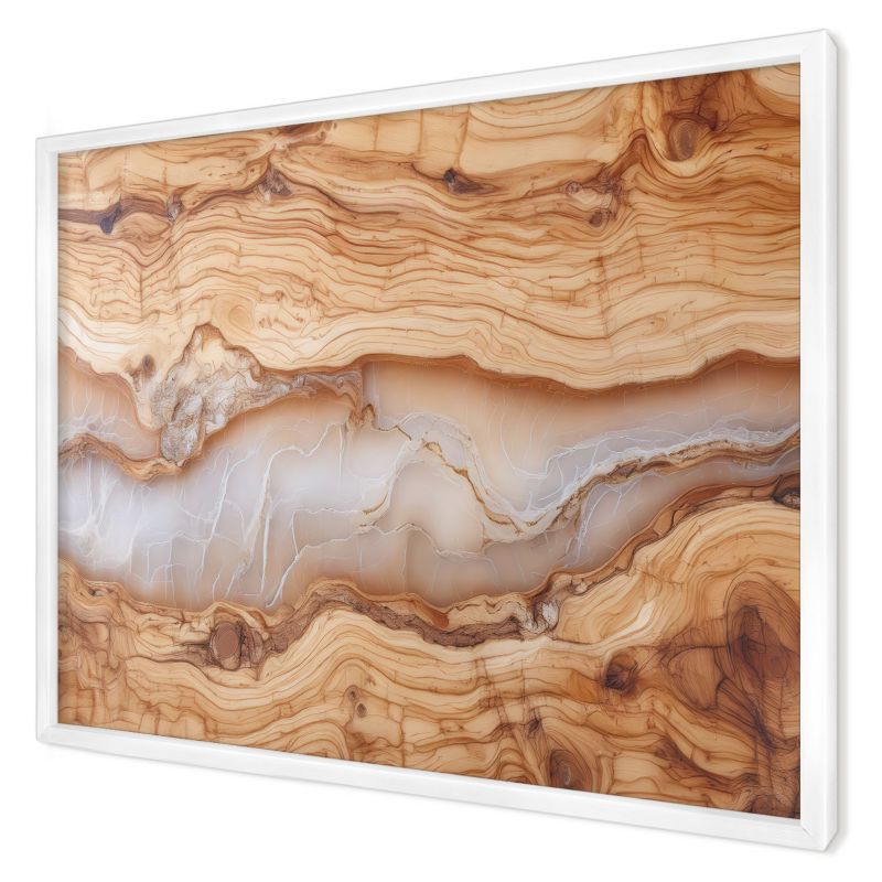 Ozdobna tablica na magnesy Wallfluent 70x50 Drewniana elegancja w białej ramie 1szt