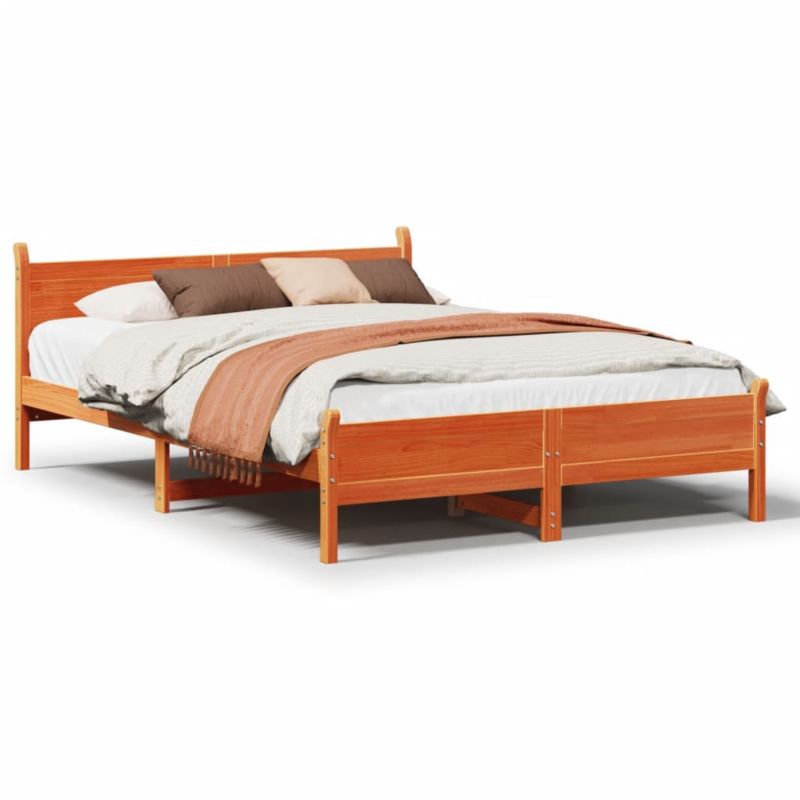 Łóżko drewniane WaszeMeble 140x190 cm brąz WM-855605 1 szt.