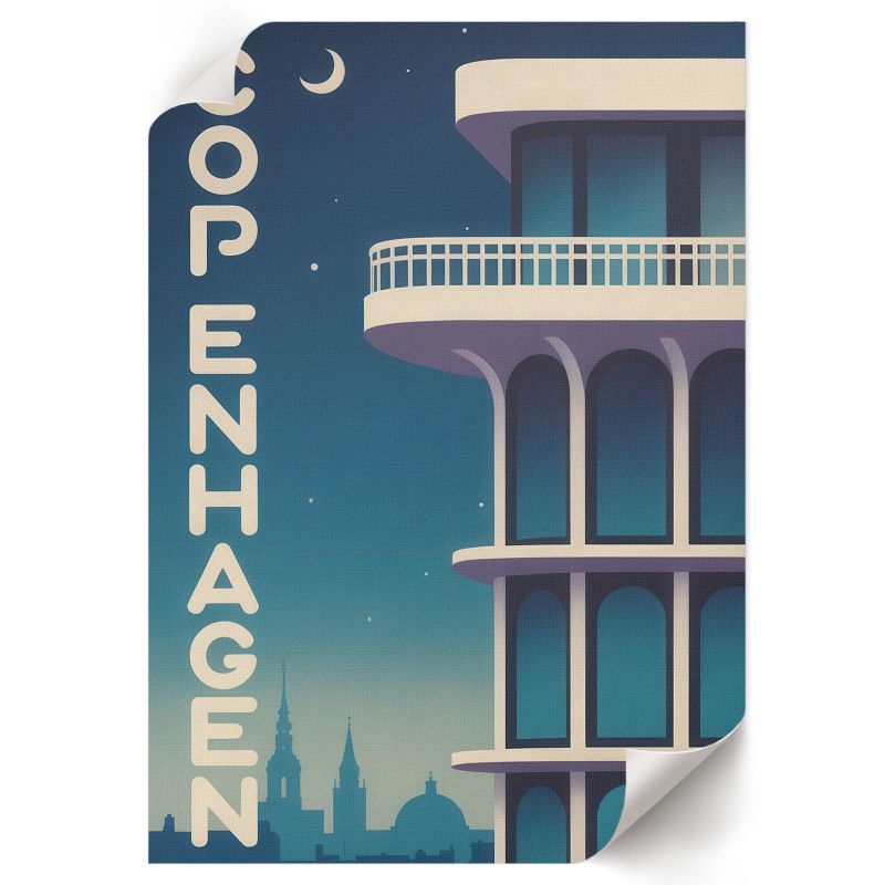 Plakat Premium ArtPrintCave 21x29,7 cm Kopenhaga noc Urban Shape 1 szt.