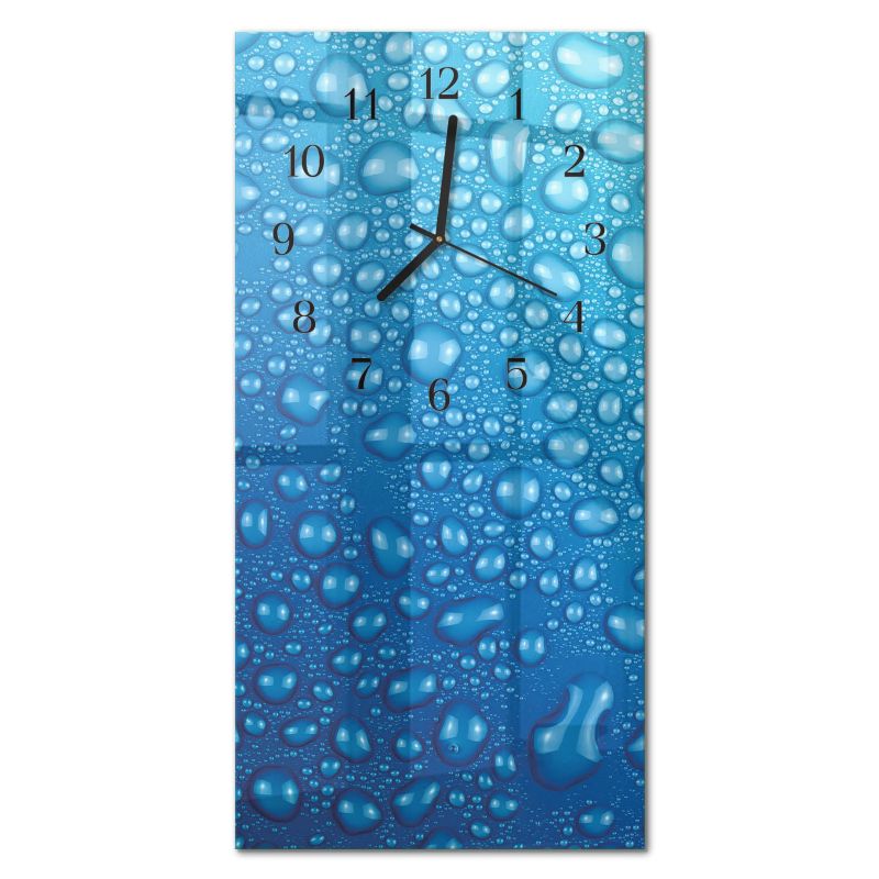 Zegar Ścienny Bez Tykania Tulup 30x60 cm z Czarnymi Wskazówkami Kropla Wody 1 szt.