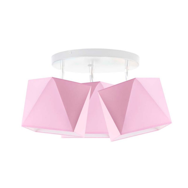 Lampa Volta Light Factory żyrandol plafon sufitowa z abażurami diament Różowy BURNE P3 1szt.