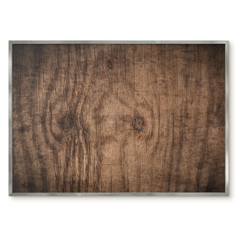 Tablica Do Magnesów Tulup 100x70 cm Drewniana tekstura - Srebrna rama Do salonu, sypialni 1 szt.