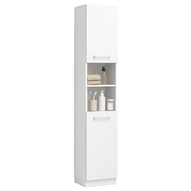 Regał Rebiko szafka biała nowoczesna stojąca słupek wysoki loft 2 drzwi 180 cm 1 szt.