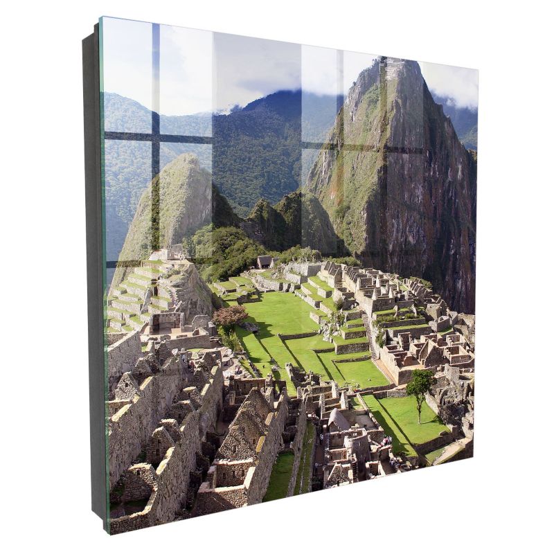 Szklana Szafka Na Klucze Tulup 30x30 cm Górskie miasto - Czarna - Otwierana na prawo 1 szt.