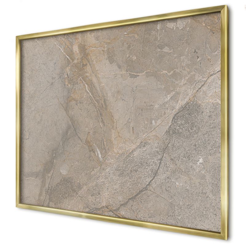 Tablica magnetyczna ozdobna Wallfluent 80x60 Beżowy kamień w złotej ramie 1szt