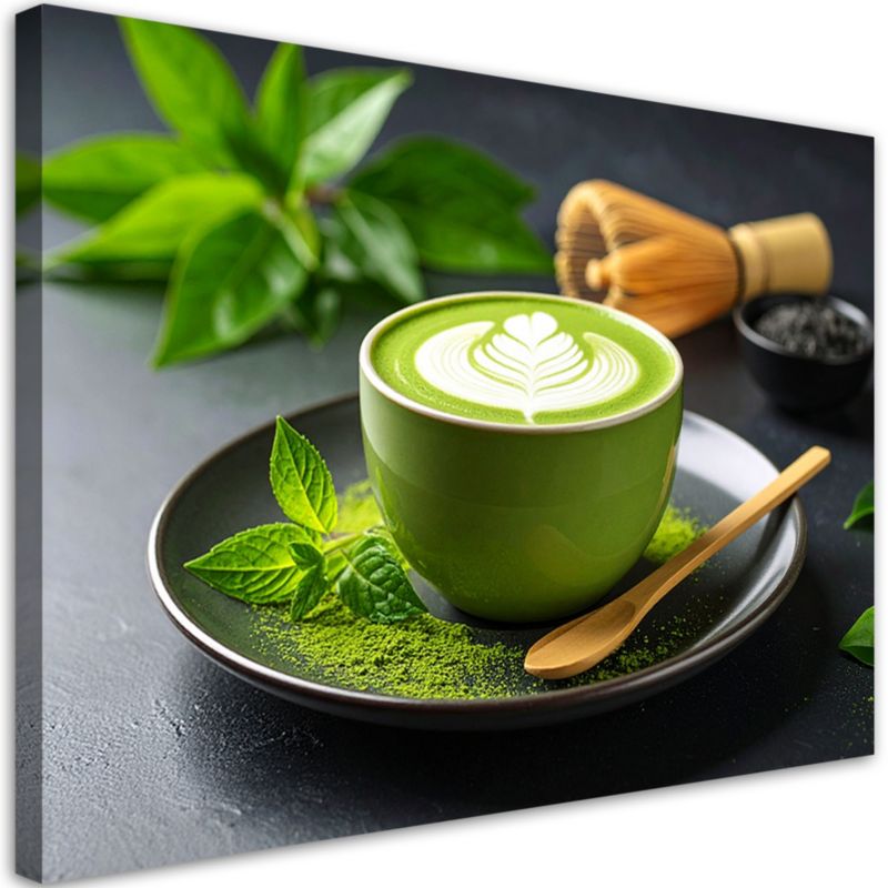 Obraz do kuchni restauracji Feeby Matcha Herbata Latte 90x60cm 1szt